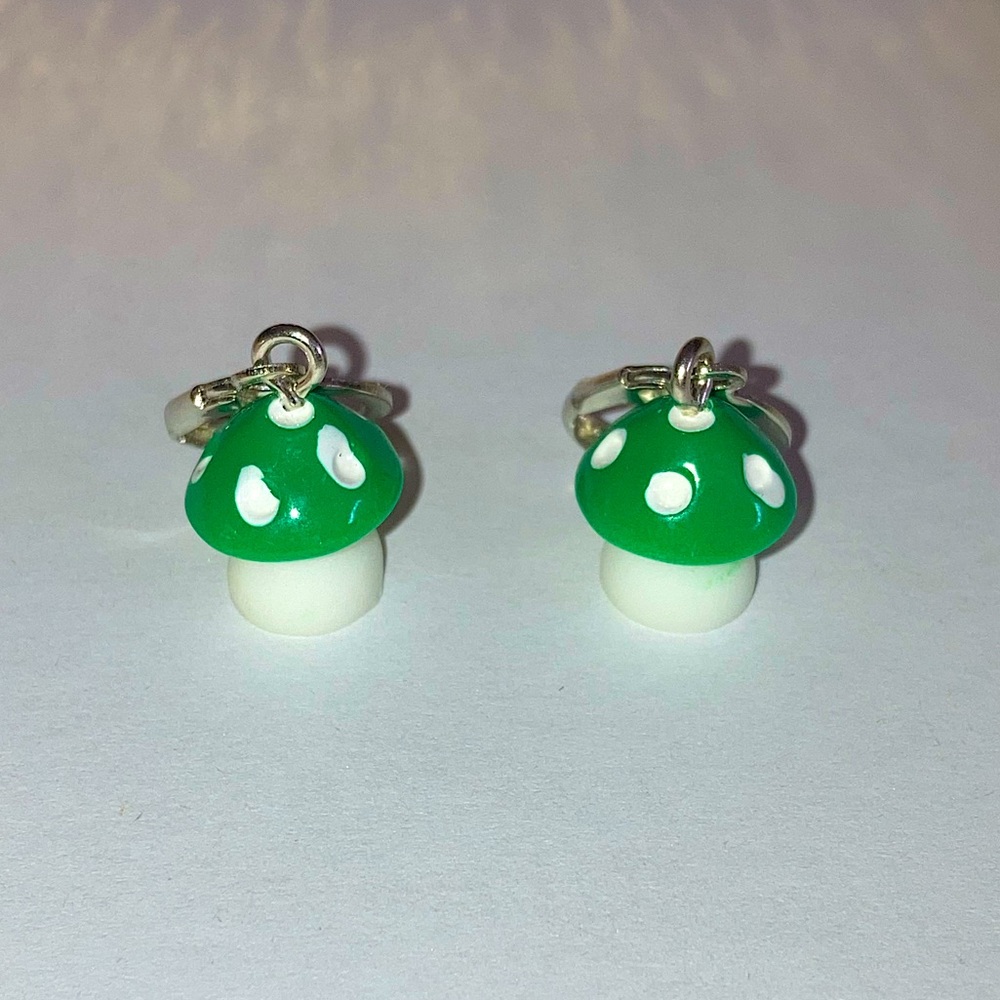 Green Mushroom Earrings